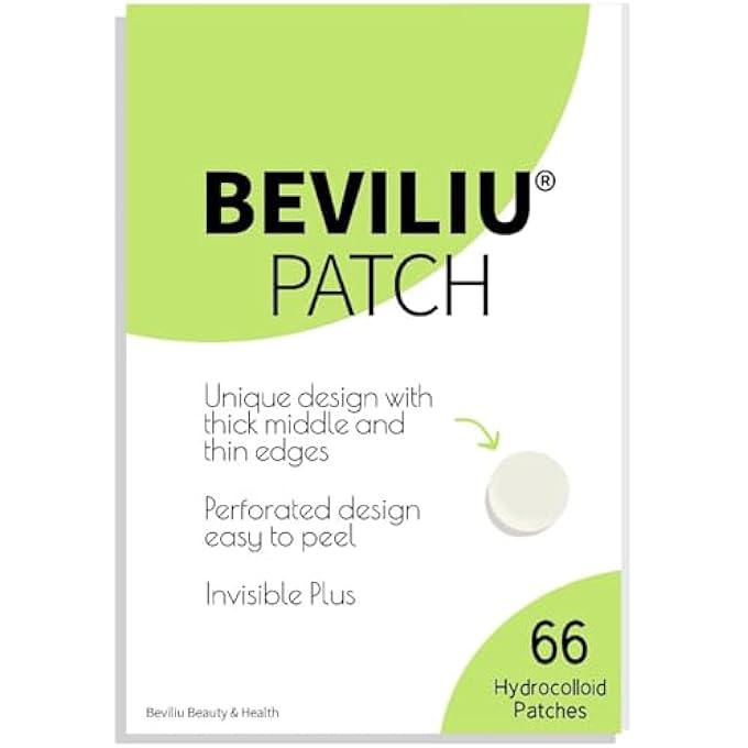 Beviliu PIMPLE PATCHES FOR FACE 66 COUNTS, 2 SIZES THINNER EDGE HYDROCOLLOID ACNE PATCHES, INVISIBLE ZIT PATCHES FOR FACE, FACIAL SKIN CARE PRODUCTS BEAUTY - Image 1